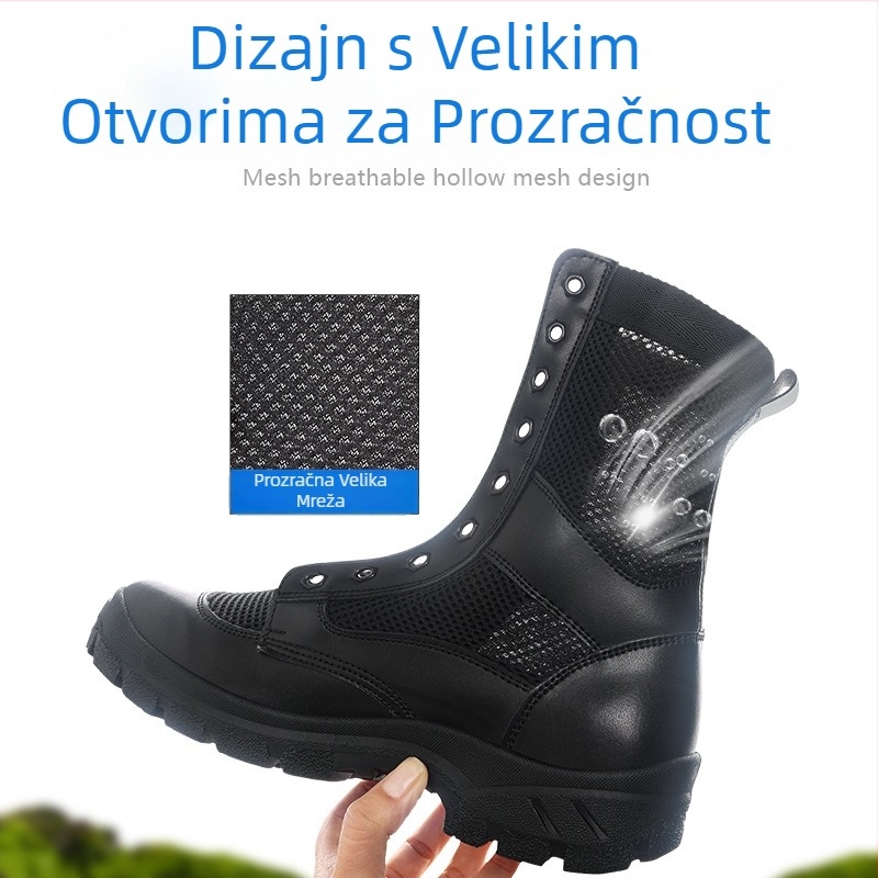 Wy-001 Unisex ljetne taktičke cipele za trening – prozračne mrežaste visoke cipele, otporne na habanje, ublažavanje udaraca, pogodne za trčanje, planinarenje, vožnju biciklom