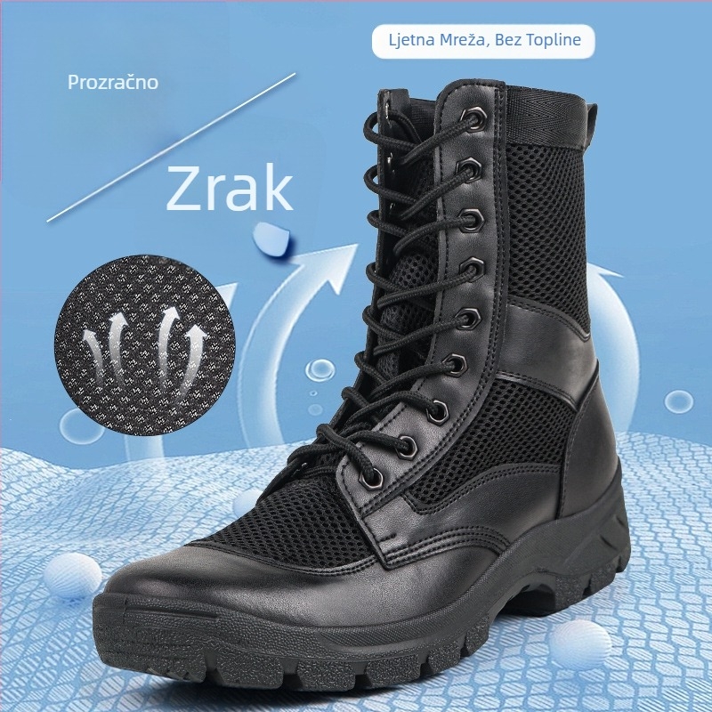 Wy-001 Unisex ljetne taktičke cipele za trening – prozračne mrežaste visoke cipele, otporne na habanje, ublažavanje udaraca, pogodne za trčanje, planinarenje, vožnju biciklom