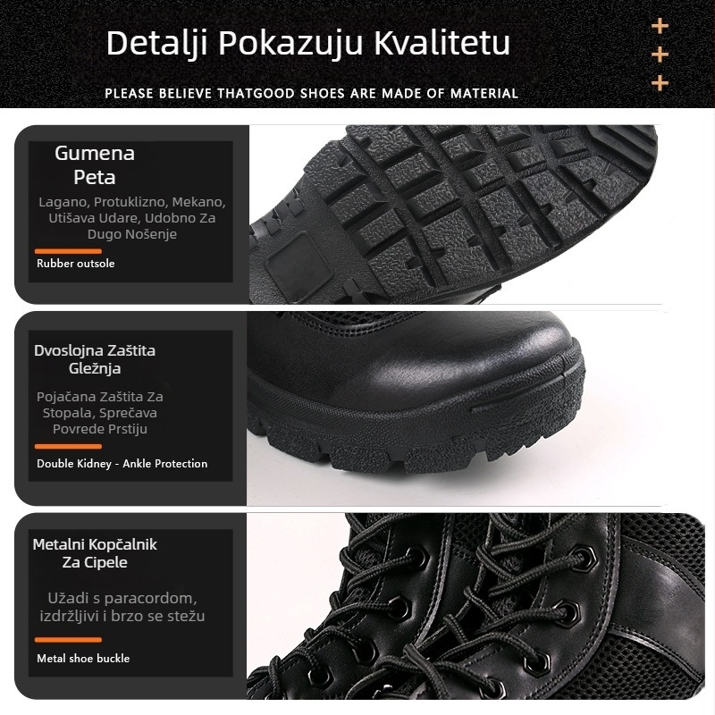 Wy-001 Unisex ljetne taktičke cipele za trening – prozračne mrežaste visoke cipele, otporne na habanje, ublažavanje udaraca, pogodne za trčanje, planinarenje, vožnju biciklom
