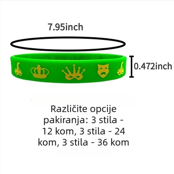 Silikonska narukvica Mardi Gras – okruglog oblika, sportski stil, unisex; marka Xyw, ispis logotipa Can