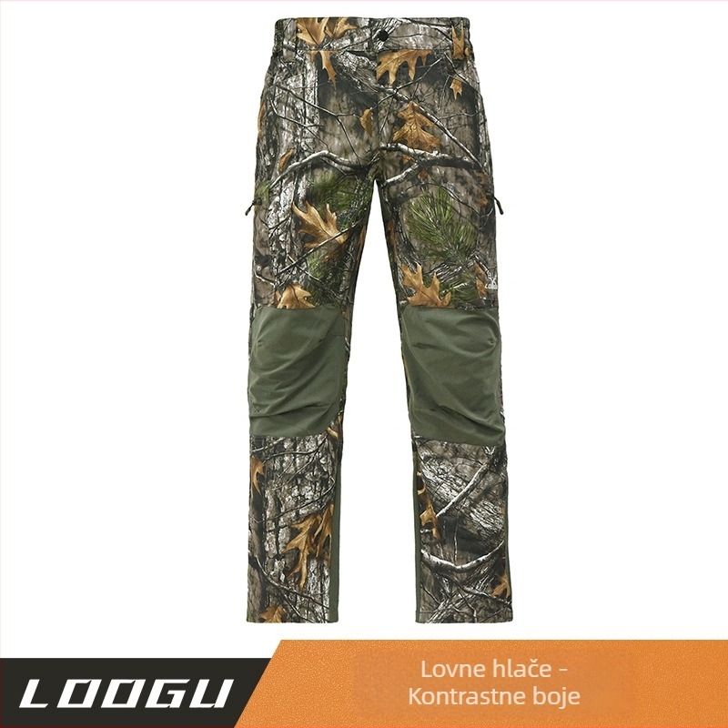 Loogu maskirne planinarske hlače, pamuk-mešavina materijala, otporne na habanje i vjetar, s višestrukim džepovima s preklopima, model H70