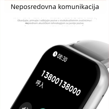 Bluetooth pametni sat – zdravstveni partner, unisex narukvica s silikon remenom – Praćenje otkucaja srca, detekcija razine kisika u krvi, NFC, Bluetooth pozivi, trajanje baterije do 7 dana
