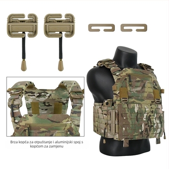 Taktična kamuflažna veste s 1000D najlonom, kvadratna kopča od aluminijske legure, kamuflažni uzorak, elastični skriveni remen, unisex