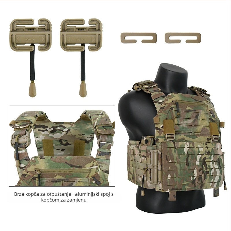 Taktična kamuflažna veste s 1000D najlonom, kvadratna kopča od aluminijske legure, kamuflažni uzorak, elastični skriveni remen, unisex