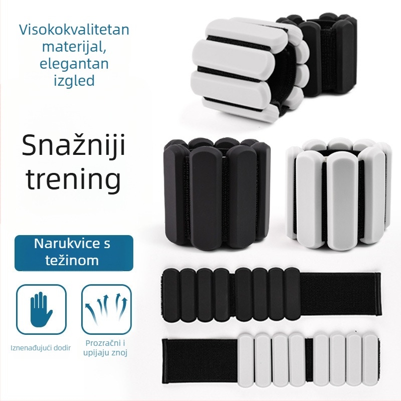 Odvojiva silikon narukvica s težinom od 2 lb, fitness dodatak – unisex, pravokutnog oblika