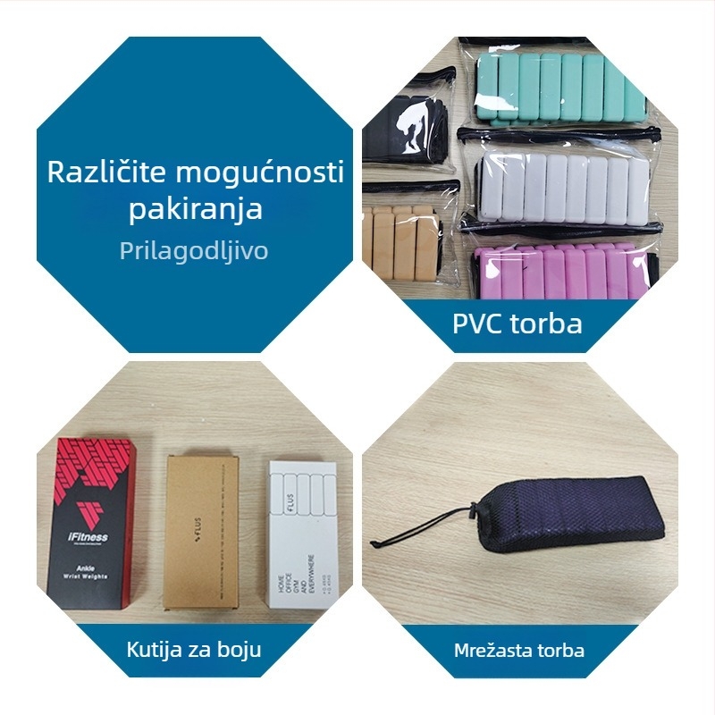 Odvojiva silikon narukvica s težinom od 2 lb, fitness dodatak – unisex, pravokutnog oblika