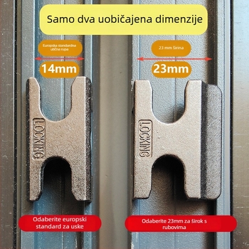 Brava za prozor s aluminijskim okvirom, mehanizam protiv provale, blokiranje u točki, hardverski dodaci