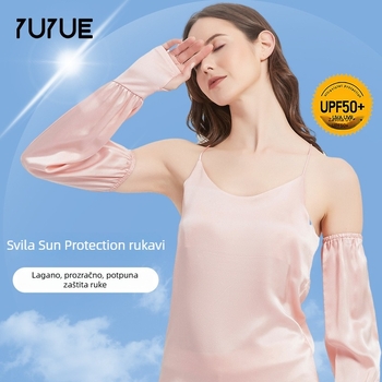 Svilene rukave za vanjsku upotrebu uz UV zaštitu — 100% svila, tanke, labav kroj za žene