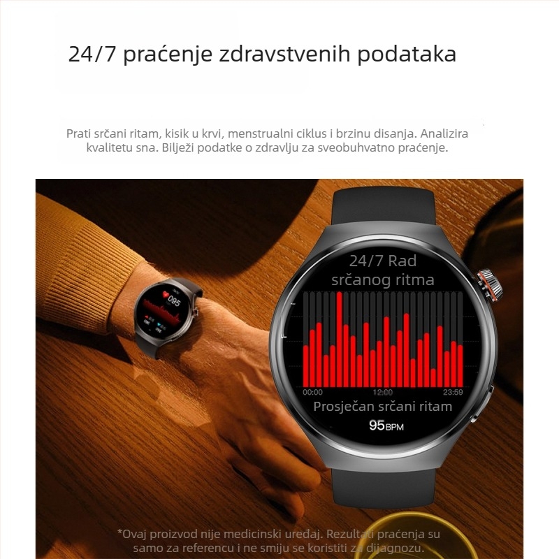 Pametni sat S22 s AMOLED zaslonom na dodir, mjerenje otkucaja srca i SpO2, praćenje sna, dugo trajanje baterije