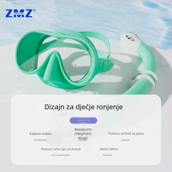 Dječji set za snorkeling sa silikonskom maskom velikog rama i šnorklom – ZMZDIVE
