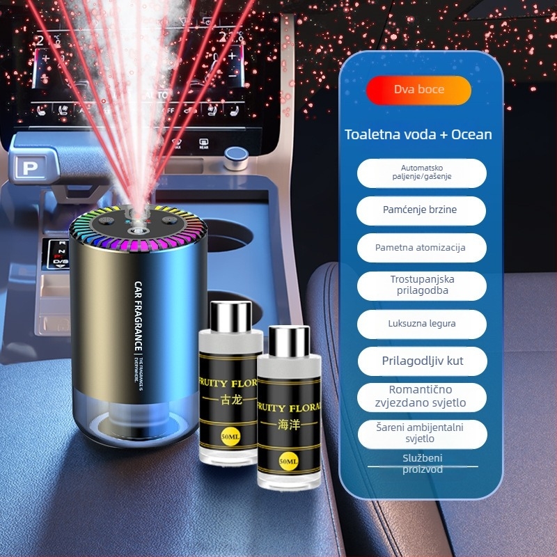 Auto aromaterapijski ukras Jasmine, ABS kućište, 50–100 ml, automatsko prskanje, miris traje više od 90 dana