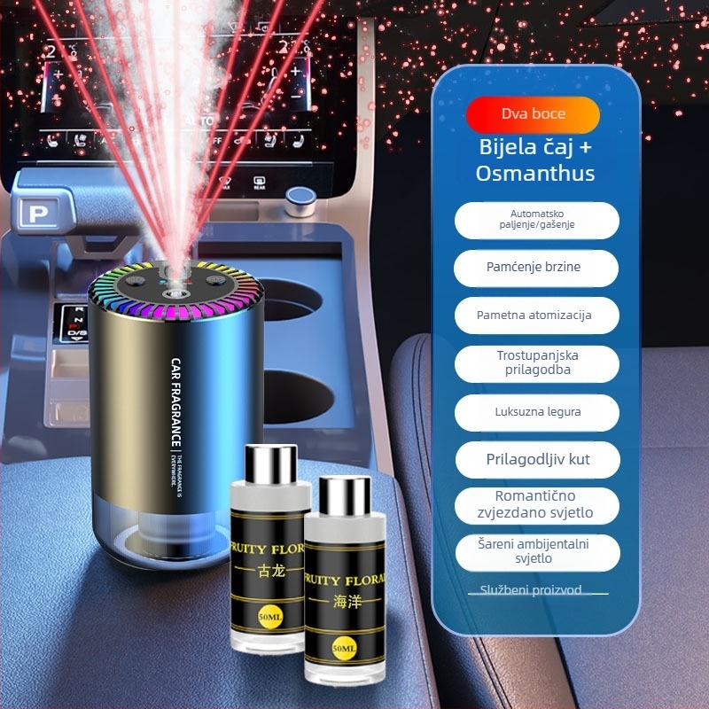 Auto aromaterapijski ukras Jasmine, ABS kućište, 50–100 ml, automatsko prskanje, miris traje više od 90 dana