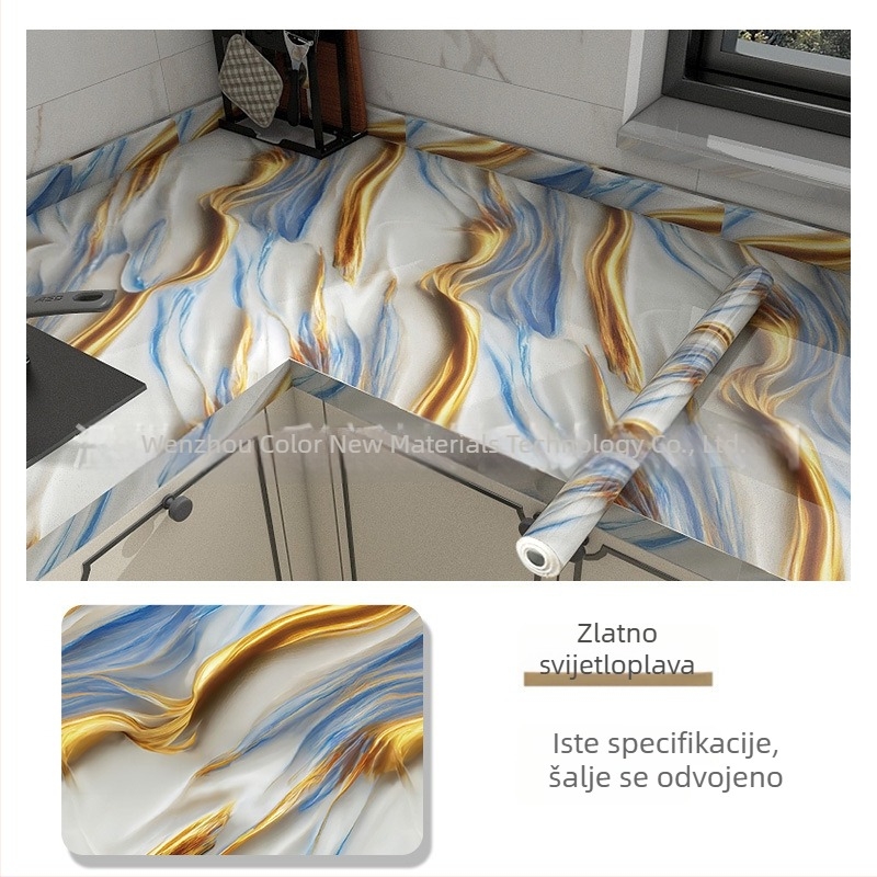 Ravna zidna naljepnica – mramorni uzorak, PVC, samoljepljiva, vodootporna, otporna na mrlje, 1 kom