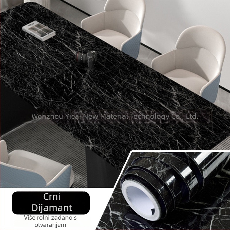 Ravna zidna naljepnica – mramorni uzorak, PVC, samoljepljiva, vodootporna, otporna na mrlje, 1 kom