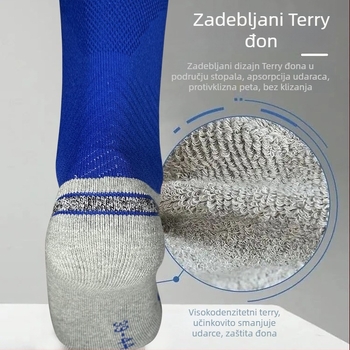 OXP odrasle nogometne čarape – duge do koljena, terry dno, protuklizne, Model 929