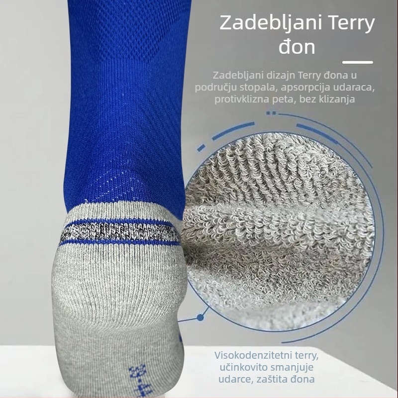 OXP odrasle nogometne čarape – duge do koljena, terry dno, protuklizne, Model 929