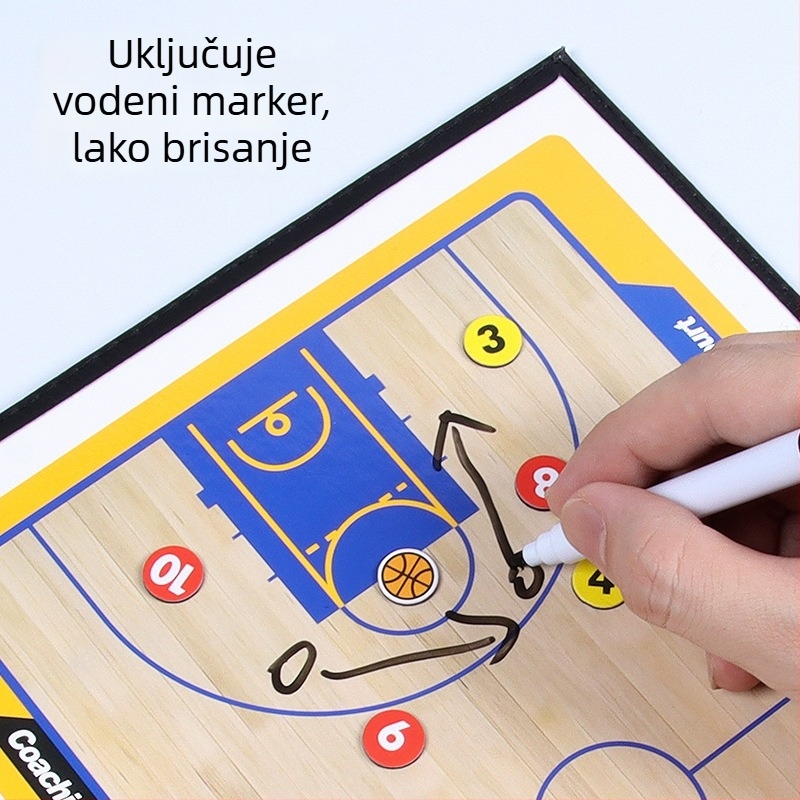 Taktička ploča za košarku i nogomet – PVC magnetska ploča, sklopiva 2,5x, 30 komada