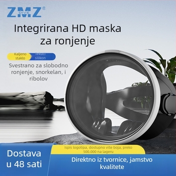 Ronilačka maska s velikim okvirom, ogledalne leće, silikon materijal, za odrasle, univerzalna
