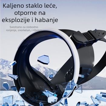 Ronilačka maska s velikim okvirom, ogledalne leće, silikon materijal, za odrasle, univerzalna