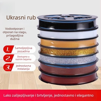 Ljepljiva brtvena traka, vodootporna i otporna na plijesan, za kuhinjske ploče, kupaonice i umivaonike – široka, debela i produžena