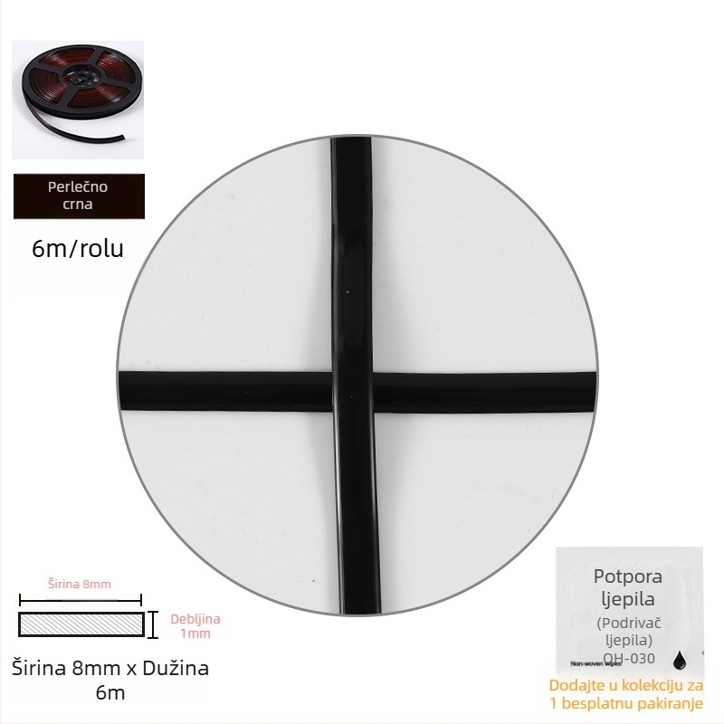 Ljepljiva brtvena traka, vodootporna i otporna na plijesan, za kuhinjske ploče, kupaonice i umivaonike – široka, debela i produžena