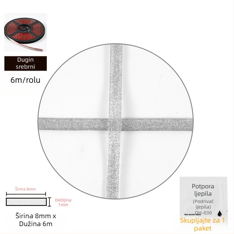 Ljepljiva brtvena traka, vodootporna i otporna na plijesan, za kuhinjske ploče, kupaonice i umivaonike – široka, debela i produžena