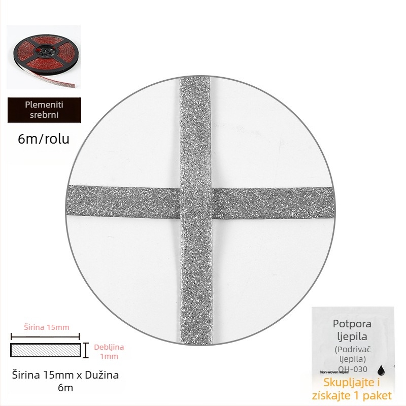 Ljepljiva brtvena traka, vodootporna i otporna na plijesan, za kuhinjske ploče, kupaonice i umivaonike – široka, debela i produžena