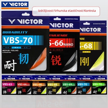 Victor strune za badminton reket — Ofenzivna Feather Line, visoka elastičnost, izdržljivost, modeli VBS63/66/68/69/70