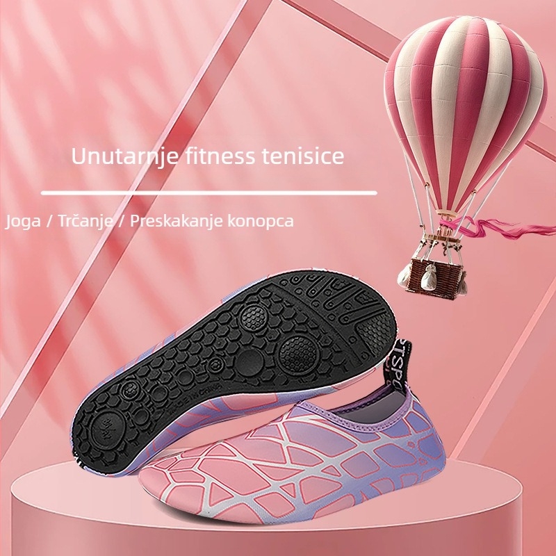 Unutarnje fitness tenisice za muškarce i žene, prozračan mrežasti gornji dio, lagane, apsorpcija udara, protuklizna gumena potplata, prikladne za balet, moderni i latino ples