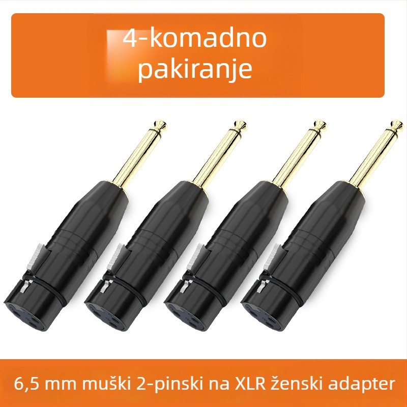 XLR audio adapter: Cannon na 6,35 mm/6,5 mm, verzije s 2-core ili 3-core; sučelje mikrofona i miksera; vijek trajanja 500 ciklusa; marka Choseal/Akihabara; modeli QD2035–QD2038
