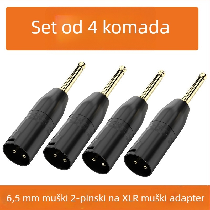 XLR audio adapter: Cannon na 6,35 mm/6,5 mm, verzije s 2-core ili 3-core; sučelje mikrofona i miksera; vijek trajanja 500 ciklusa; marka Choseal/Akihabara; modeli QD2035–QD2038