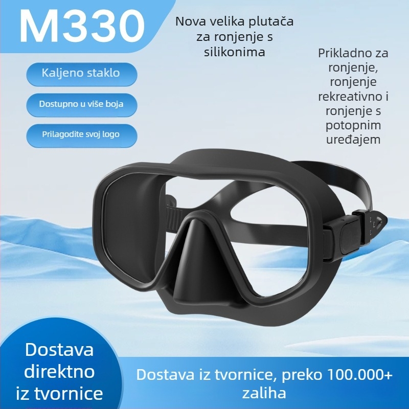 Maska za šnorkanje s bezokrvom dizajnom, tekućim silikonom i kaljenim staklom – model M330