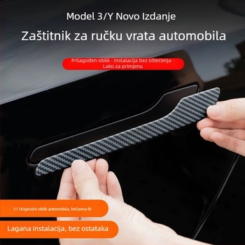 Tesla Model 3Y naljepnica za ručicu vrata – ABS, Geometrijski uzorak, Ljepljiva ugradnja, Bočna strana vozila