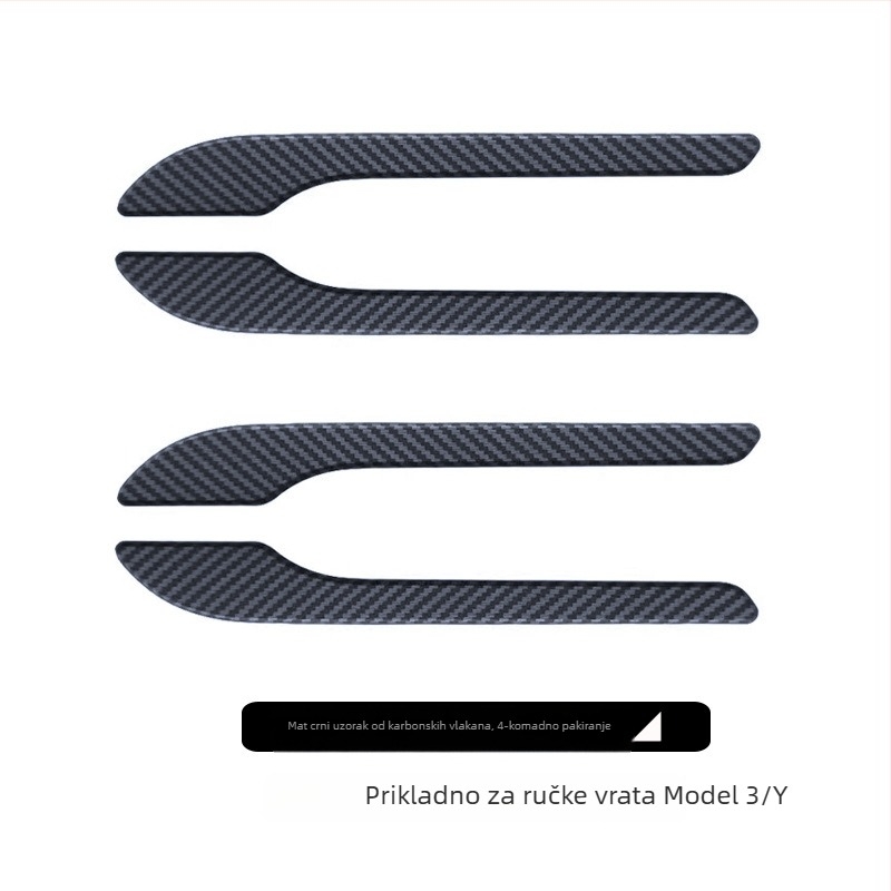 Tesla Model 3Y naljepnica za ručicu vrata – ABS, Geometrijski uzorak, Ljepljiva ugradnja, Bočna strana vozila