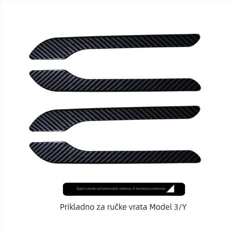 Tesla Model 3Y naljepnica za ručicu vrata – ABS, Geometrijski uzorak, Ljepljiva ugradnja, Bočna strana vozila