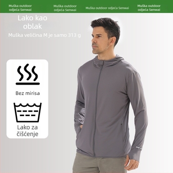 Vanjska jakna s UV zaštitom - tanka ice-silk pletenina, prozračna, UV zaštita, ultralagana, brzo suši (UV zaštita, prozračna, ultralagana, brzo suši, izdržljiva)