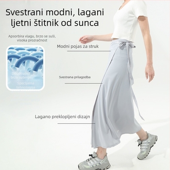 Gu Teng UV zaštita duga suknja za žene – prozračan najlon materijal, originalni dizajn, dugi stil (najlon, UV zaštita, prozračnost)