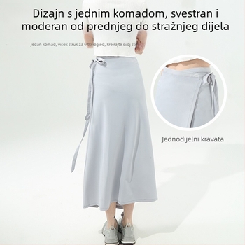 Gu Teng UV zaštita duga suknja za žene – prozračan najlon materijal, originalni dizajn, dugi stil (najlon, UV zaštita, prozračnost)