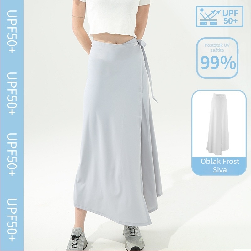 Gu Teng UV zaštita duga suknja za žene – prozračan najlon materijal, originalni dizajn, dugi stil (najlon, UV zaštita, prozračnost)