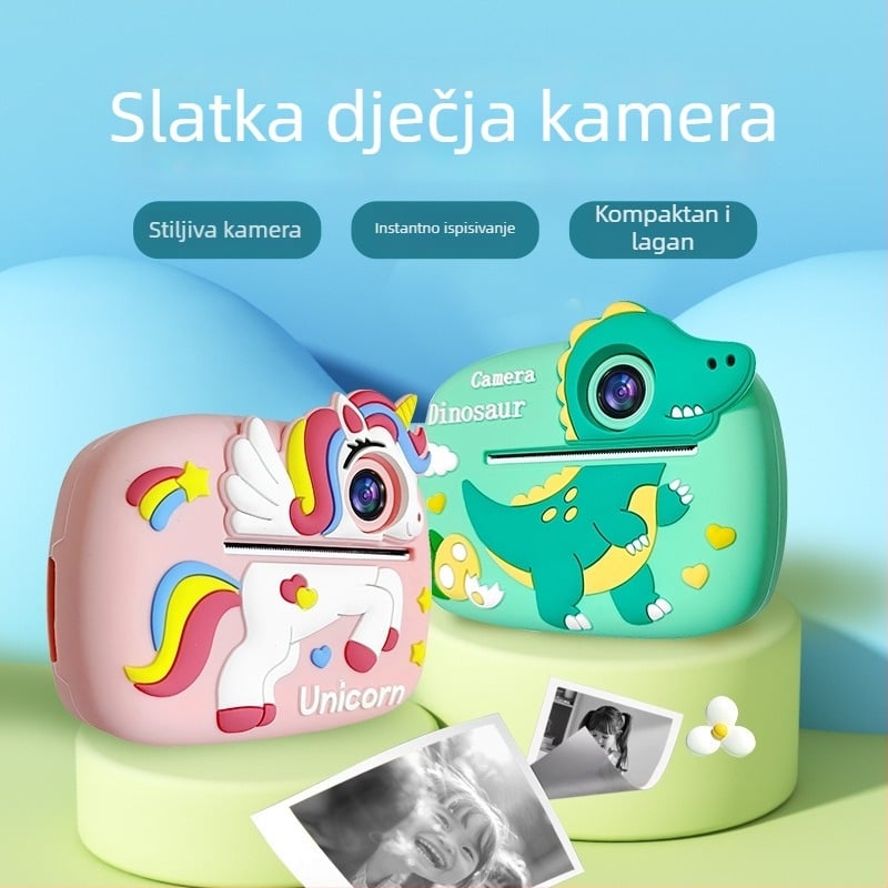 Dječja kamera s trenutnim ispisom jednim dodirom, ispis kartica, 2,4-inčni LCD, TF kartica pohrana, 24MP