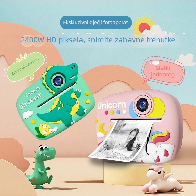 Dječja kamera s trenutnim ispisom jednim dodirom, ispis kartica, 2,4-inčni LCD, TF kartica pohrana, 24MP