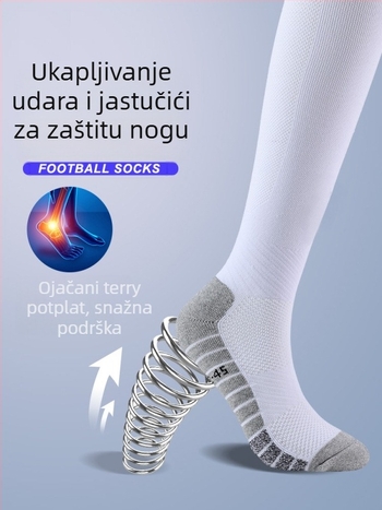 OXP profesionalne nogometne čarape za trening – duge do koljena, protivklizne, s debelim donjim dijelom od ručnika, materijal: najlon, spandeks, poliester