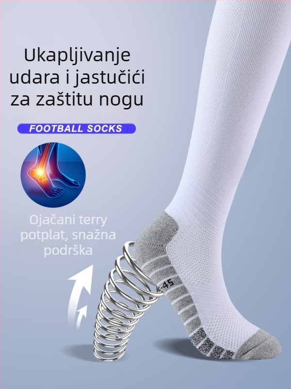 OXP profesionalne nogometne čarape za trening – duge do koljena, protivklizne, s debelim donjim dijelom od ručnika, materijal: najlon, spandeks, poliester