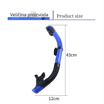 Set za ronjenje na dah za odrasle s potpuno suhim dišnim cijevima, ASY brand, materijali: tekući silikon, PC, PVC