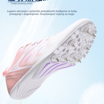 Unisex tenisice za atletiku s 7 šiljaka na stazu – prozračan mrežasti gornji dio, lagane tenisice za sprint trening s potplatom od prirodnog kaučuka