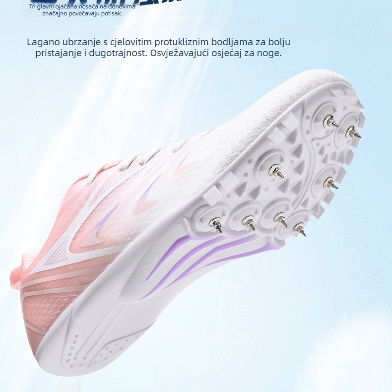 Unisex tenisice za atletiku s 7 šiljaka na stazu – prozračan mrežasti gornji dio, lagane tenisice za sprint trening s potplatom od prirodnog kaučuka