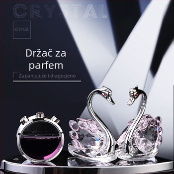 Energy Hut Metalni Kristalni Labud Za Automobil – Držač Parfema, Luksuzna Unutarnja Dekoracija