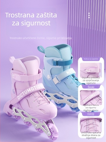 Dječje inline patike za početnike, 6–12 godina, unisex, s kotačićima u jednom nizu