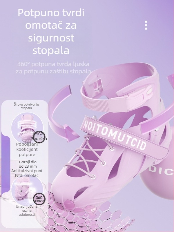Dječje inline patike za početnike, 6–12 godina, unisex, s kotačićima u jednom nizu