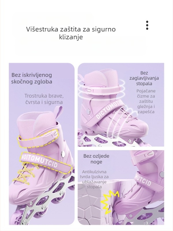 Dječje inline patike za početnike, 6–12 godina, unisex, s kotačićima u jednom nizu